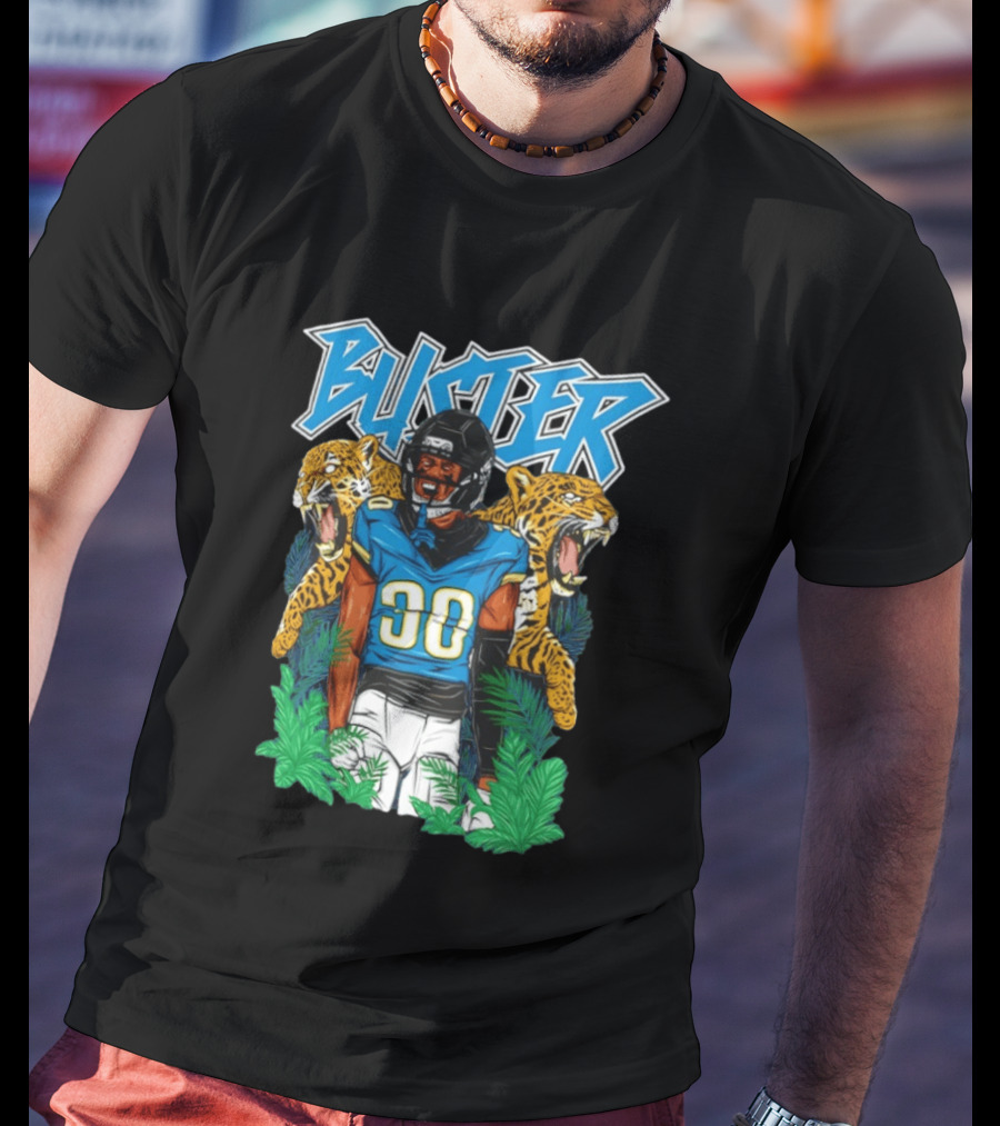 Buster Montaric Brown Jacksonville Jaguars Football 30 T-Shirt