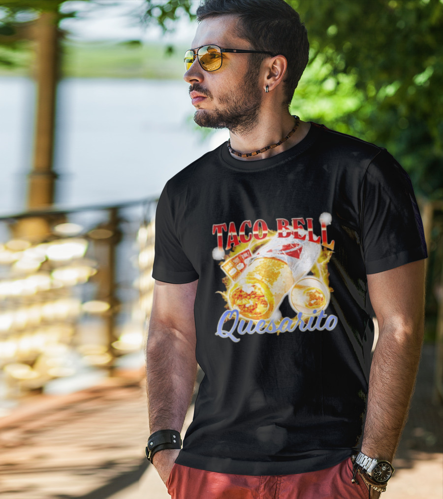 Taco Bell Quesarito Bold Text Fiery T-Shirt