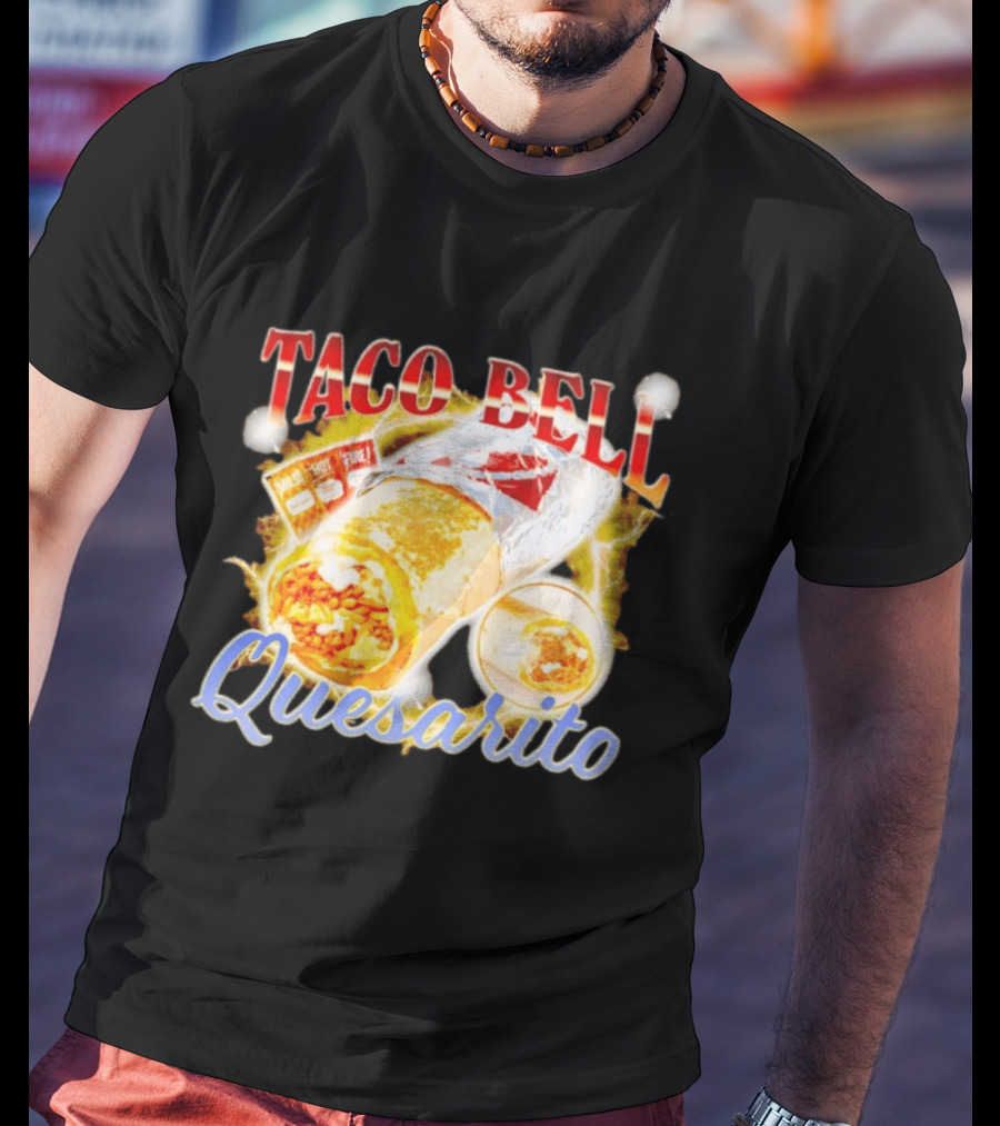 Taco Bell Quesarito Bold Text Fiery T-Shirt
