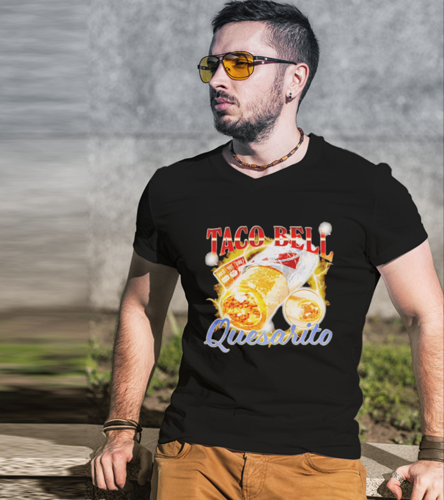 Taco Bell Quesarito Bold Text Fiery T-Shirt