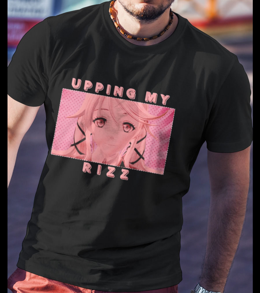 Upping My Rizz Anime Aesthetic Pink And Black T-Shirt