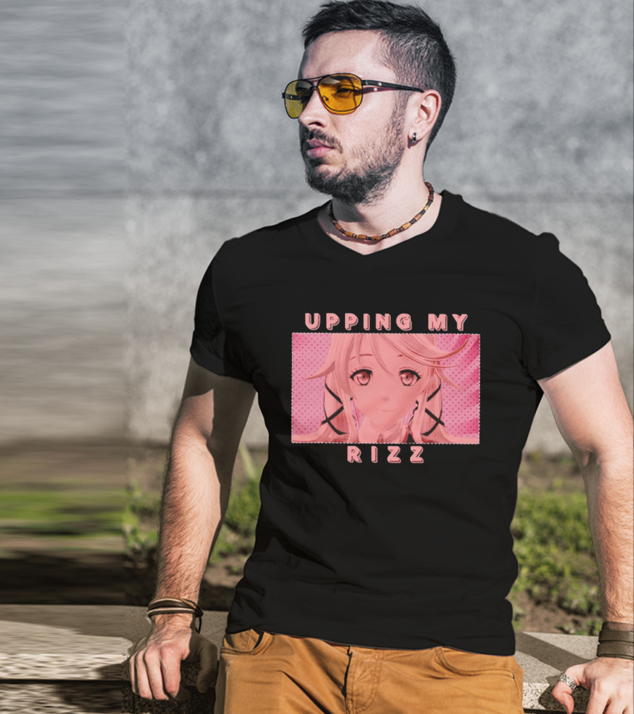 Upping My Rizz Anime Aesthetic Pink And Black T-Shirt