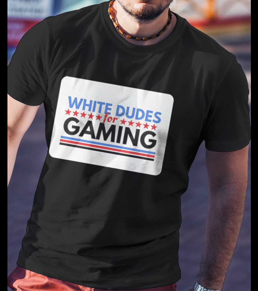 White Dudes For Gaming Stars Stripes T-Shirt