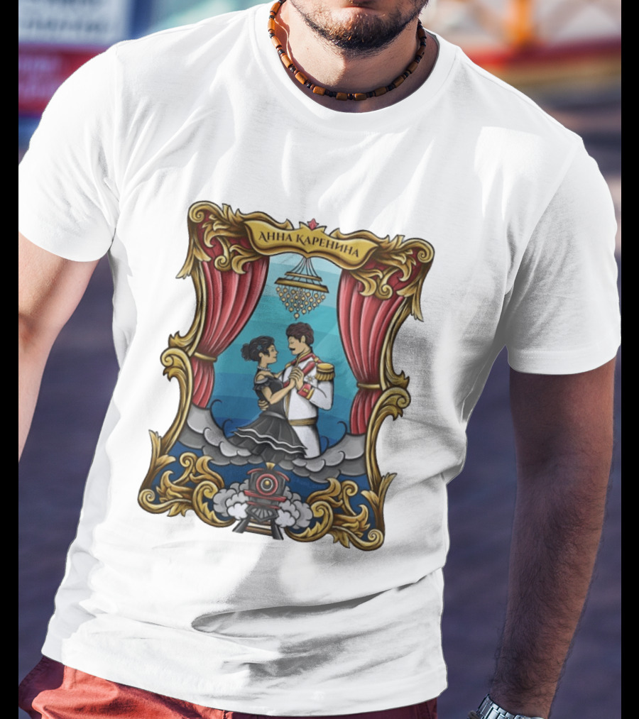 Anna Karenina Ballroom Dance Scene With Train Motif T-Shirt