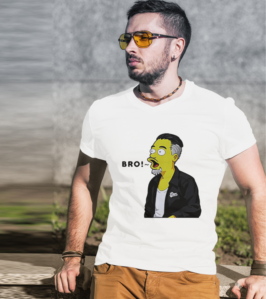 BRO The Simpson Basketball Player Inspired Character With Yellow Humor T-Shirt