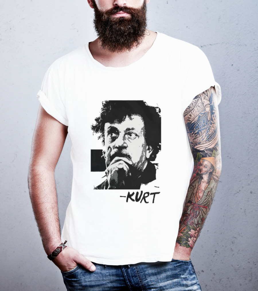 Kurt Vonnegut Vintage Portrait Signature T-Shirt