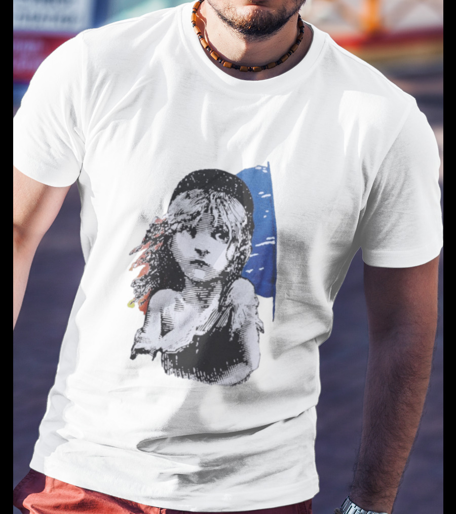 Les Miserables Cosette Vintage Illustration Blue Red T-Shirt