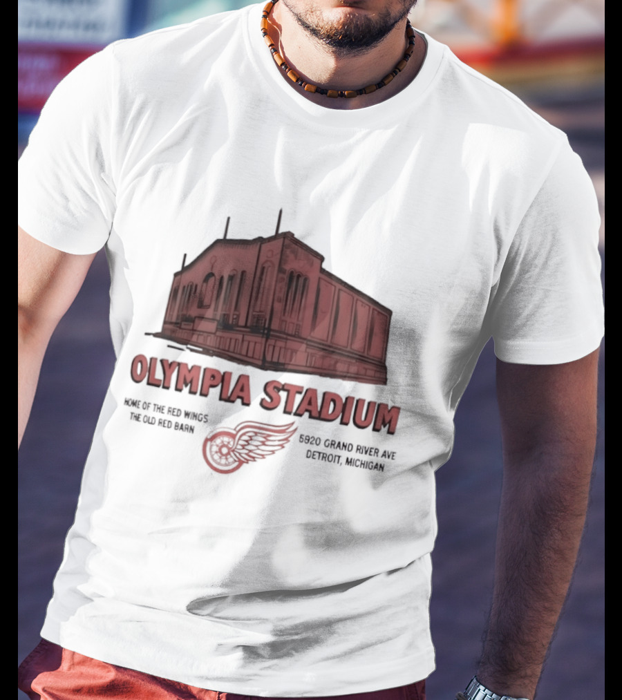 Olympia Stadium Home Of Detroit Red Wings Historic Venue In Detroit Michigan T-Shirt