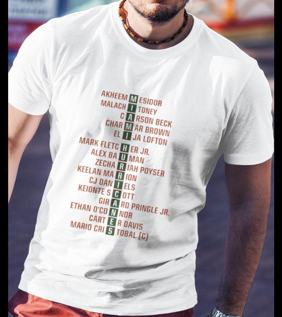 Miami Hurricanes Football Akheem Mesidor Malachi Toney Carson Back Charmar Brown T-Shirt