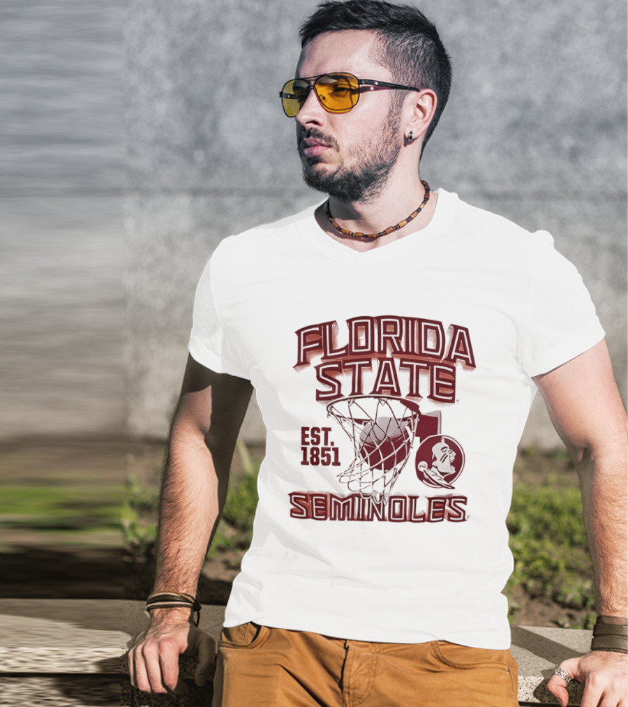 Florida State Seminoles Basketball Est 1851 Vintage Hoop T-Shirt