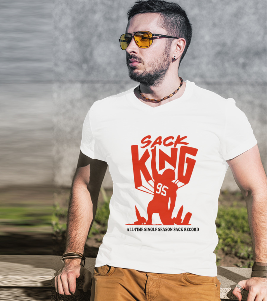 Myles Garrett 95 Sack King All Time Single Season Sack Record Cleveland Browns T-Shirt