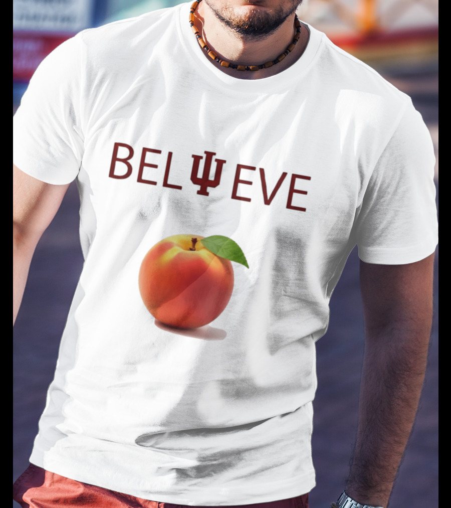Believe Indiana Hoosiers Football Peach T-Shirt