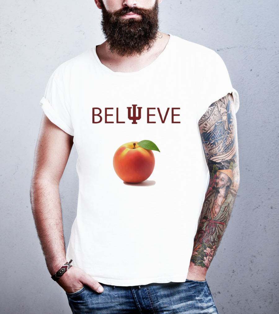 Believe Indiana Hoosiers Football Peach T-Shirt