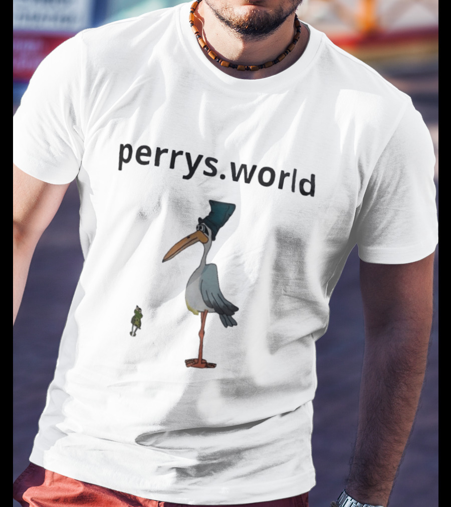 Perrys World Cartoon Bird And Frog T-Shirt