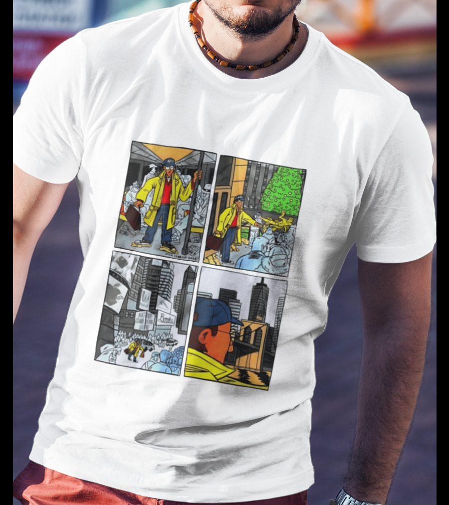 Holiday Comic Pocket NYC Urban Christmas Scenes T-Shirt