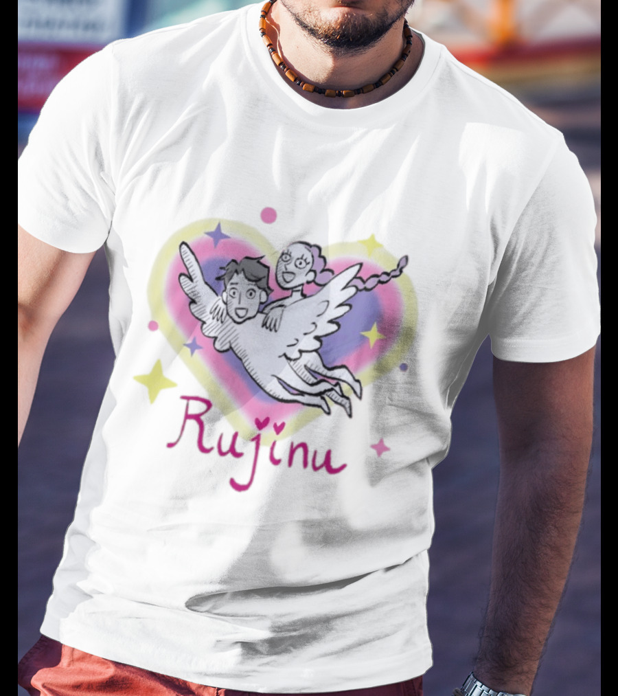 Rujinu KPop Angelic Duo With Heart And Stars T-Shirt
