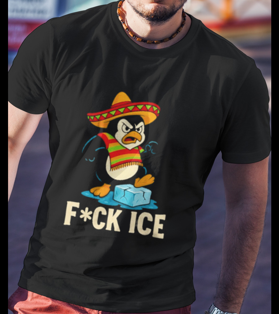 Angry Penguin Sombrero F*ck Ice T-Shirt