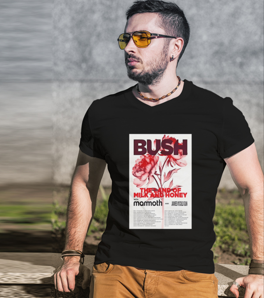 BUSH The Land Of Milk And Honey Tour 2026 Featuring Mammoth And James And The Cold Gun T-Shirt