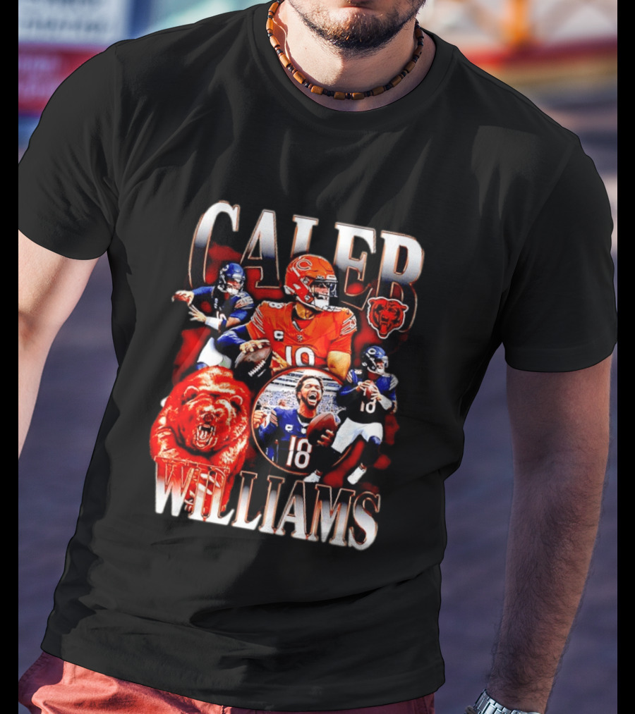 Caleb Williams Chicago Bears Quarterback Collaboration With Bear And Team T-Shirt
