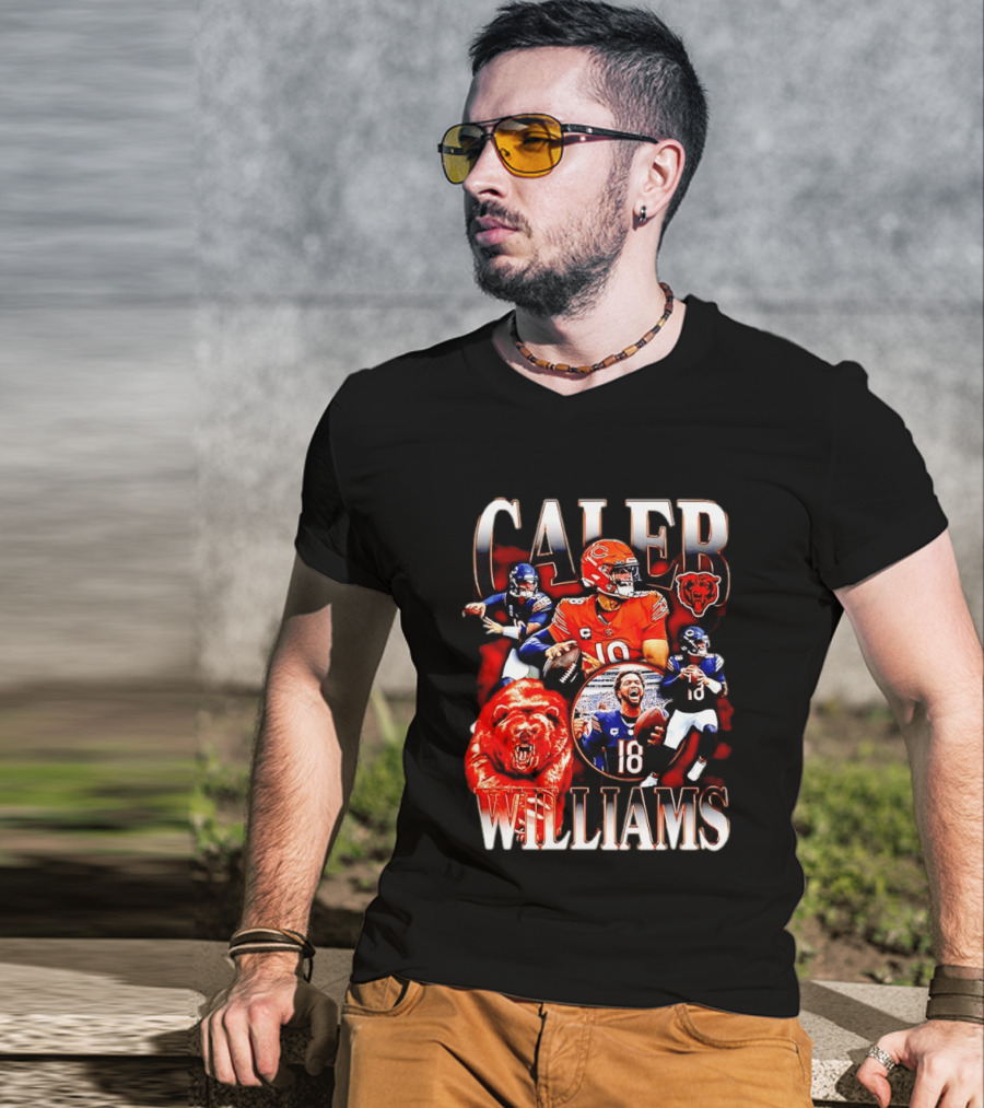 Caleb Williams Chicago Bears Quarterback Collaboration With Bear And Team T-Shirt