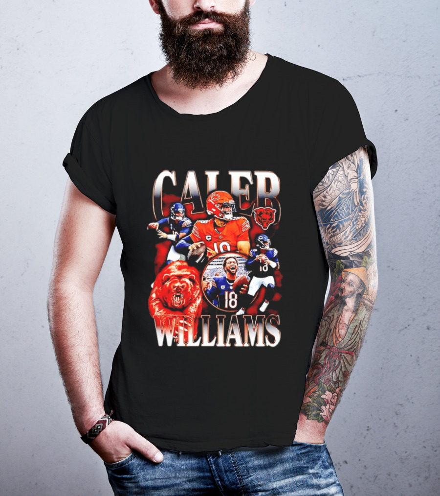 Caleb Williams Chicago Bears Quarterback Collaboration With Bear And Team T-Shirt