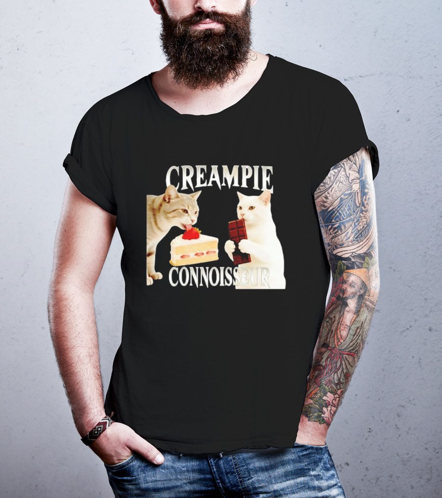 Cats Creampie Connoisseur Strawberry Cake Chocolate Bar T-Shirt