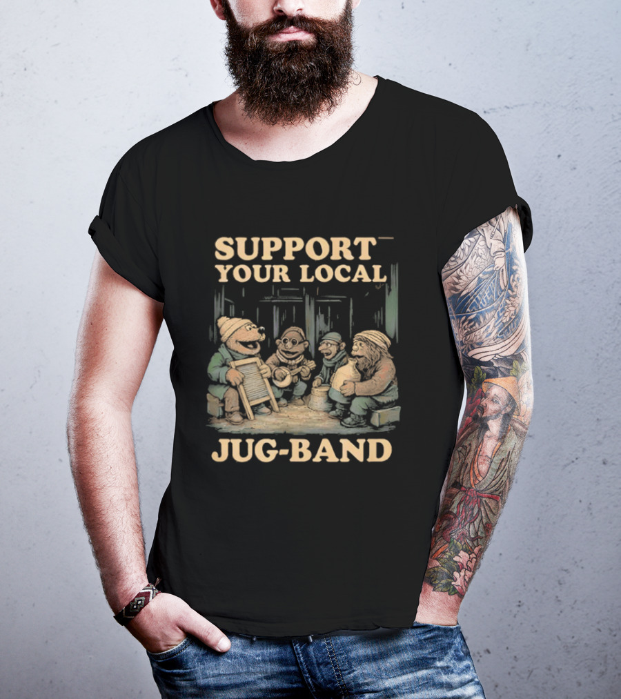Support Your Local Jug Band Vintage Music Scene T-Shirt