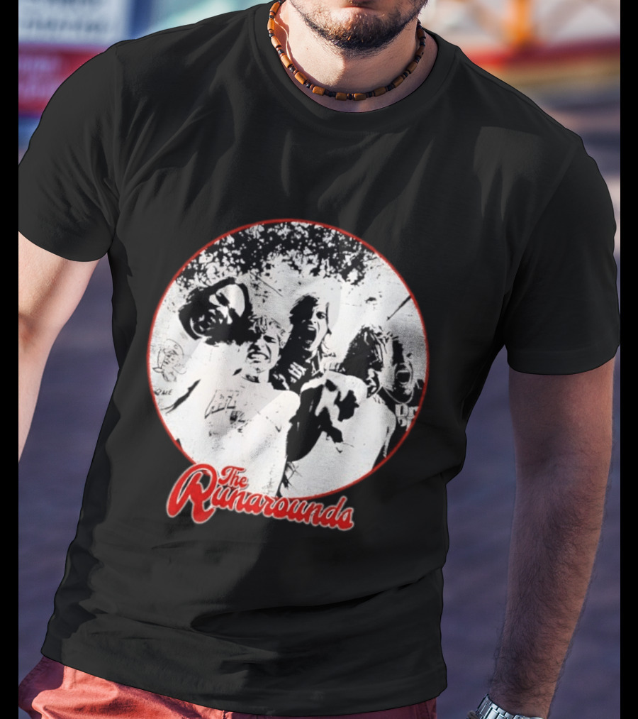 The Runarounds Band Black And White Circle Group Photo T-Shirt
