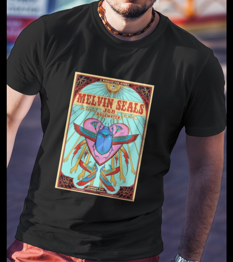 Melvin Seals JGB Rosewater Benefit For Avery January 11th Sapphire Palace T-Shirt