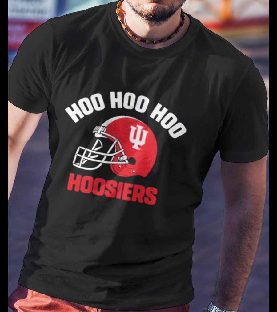 Indiana Hoosiers Hoo Hoo Hoo Red Football Helmet T-Shirt