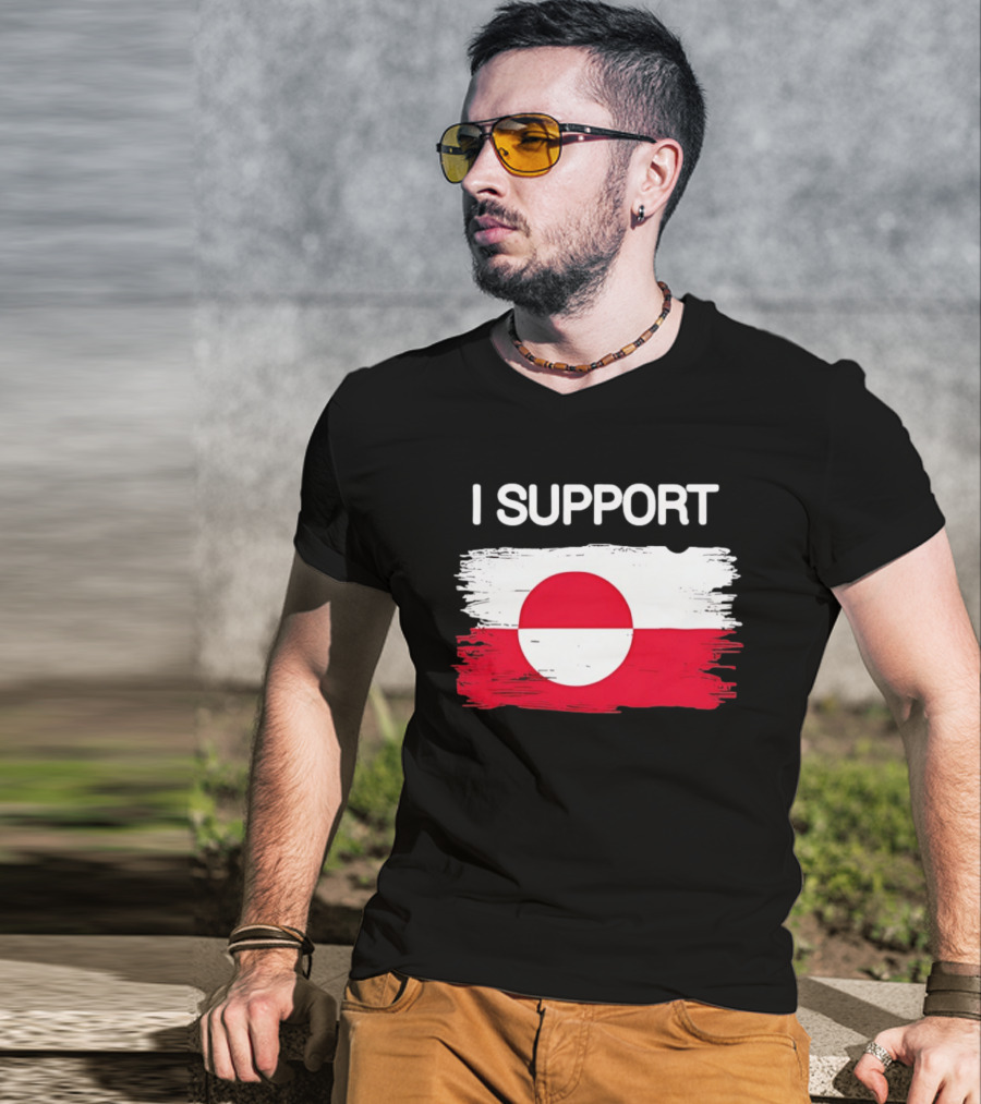 I Support Greenland Flag Design Make Amireca Go Away T-Shirt