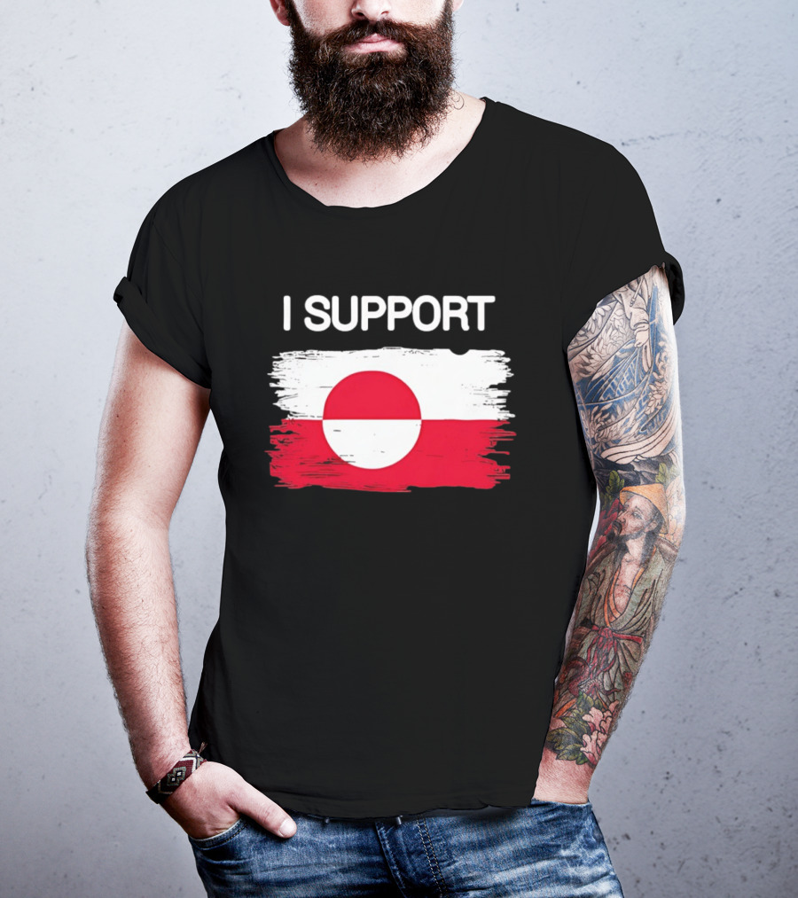 I Support Greenland Flag Design Make Amireca Go Away T-Shirt