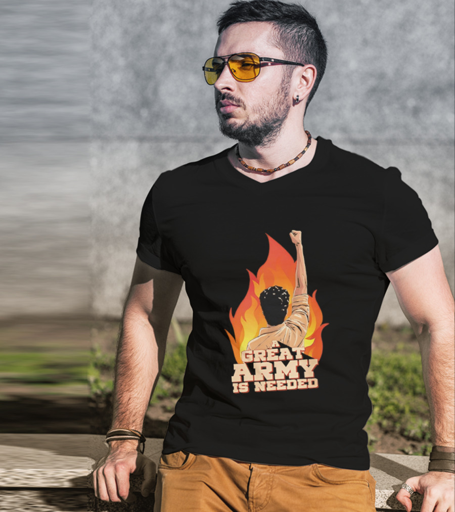 Parasakthi A Great Army Is Needed Raised Fist Flame T-Shirt