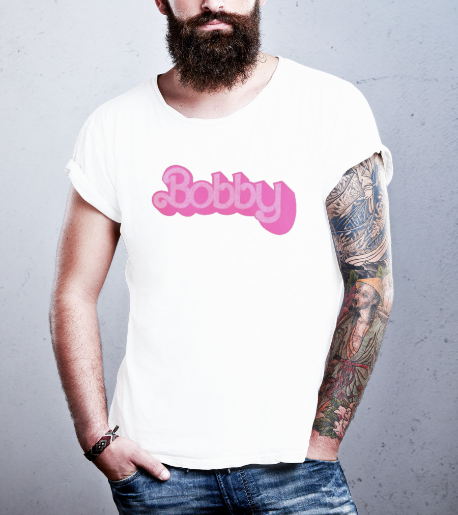 Bobby Pink Text Style Bob Weir Barbie Font T-Shirt
