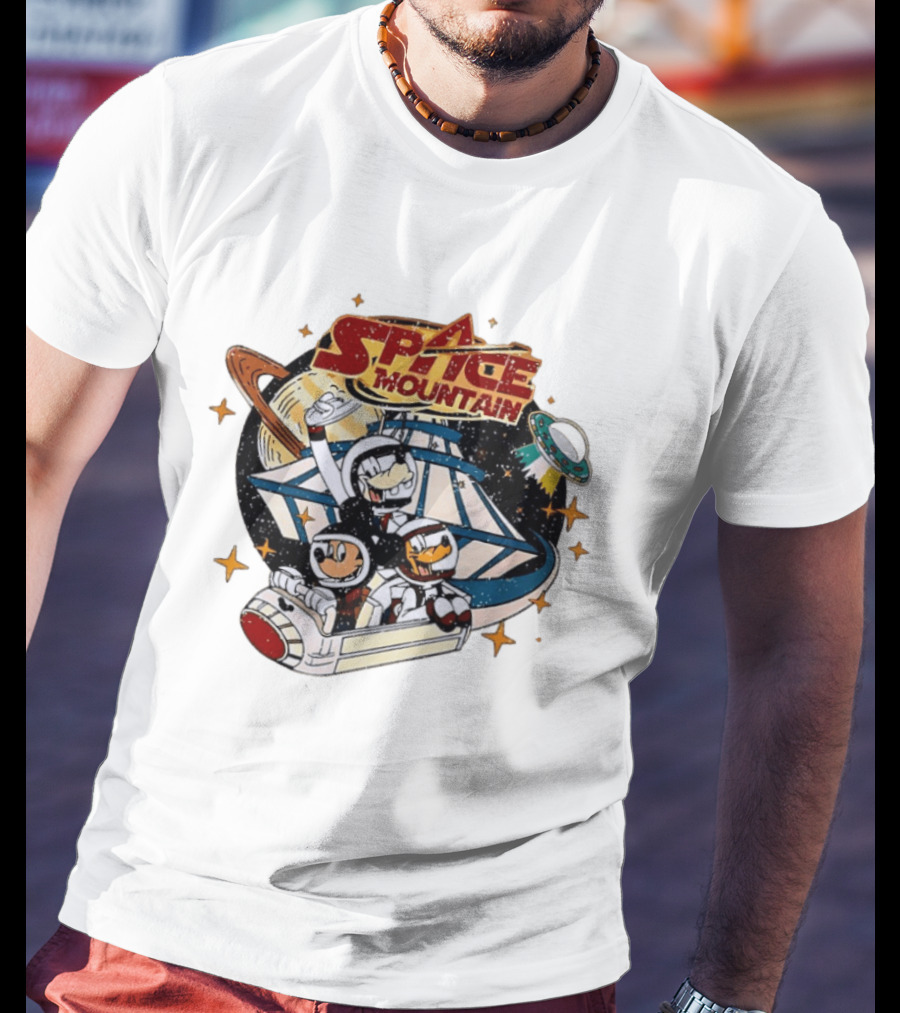 Space Mountain Magic Kingdom Mouse And Friends Retro Galactic Adventure T-Shirt