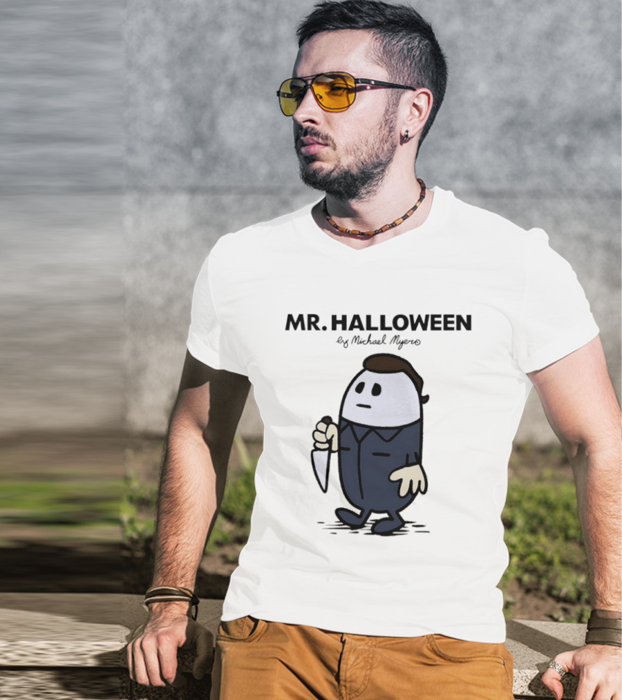 Mr Halloween By Michael Myers Knife T-Shirt