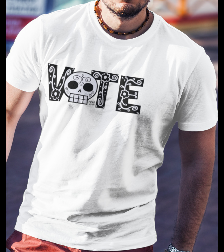 Dia De Los Muertos Calavera Vote Skull Celebration T-Shirt