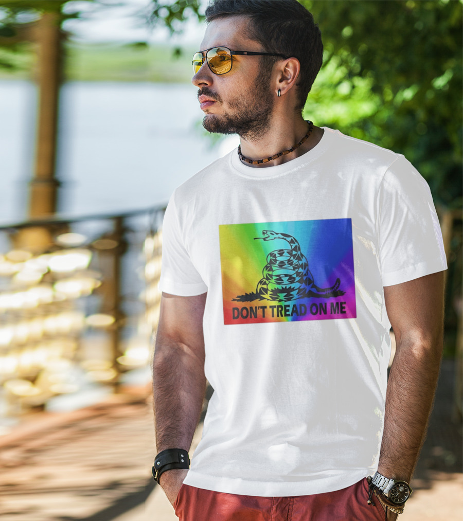 Rainbow Don't Tread On Me Snake T-Shirt