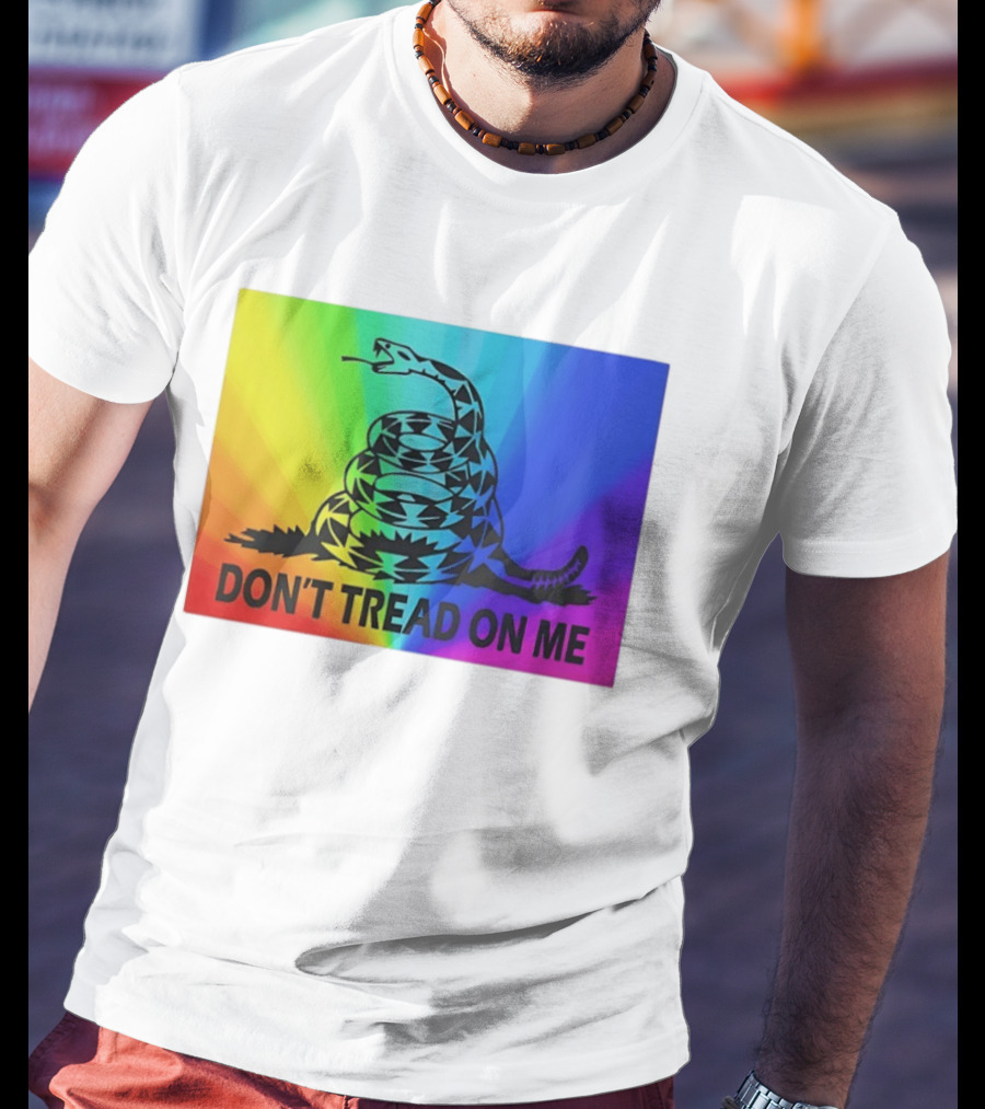 Rainbow Don't Tread On Me Snake T-Shirt