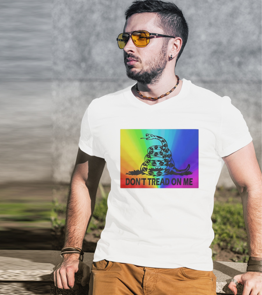 Rainbow Don't Tread On Me Snake T-Shirt