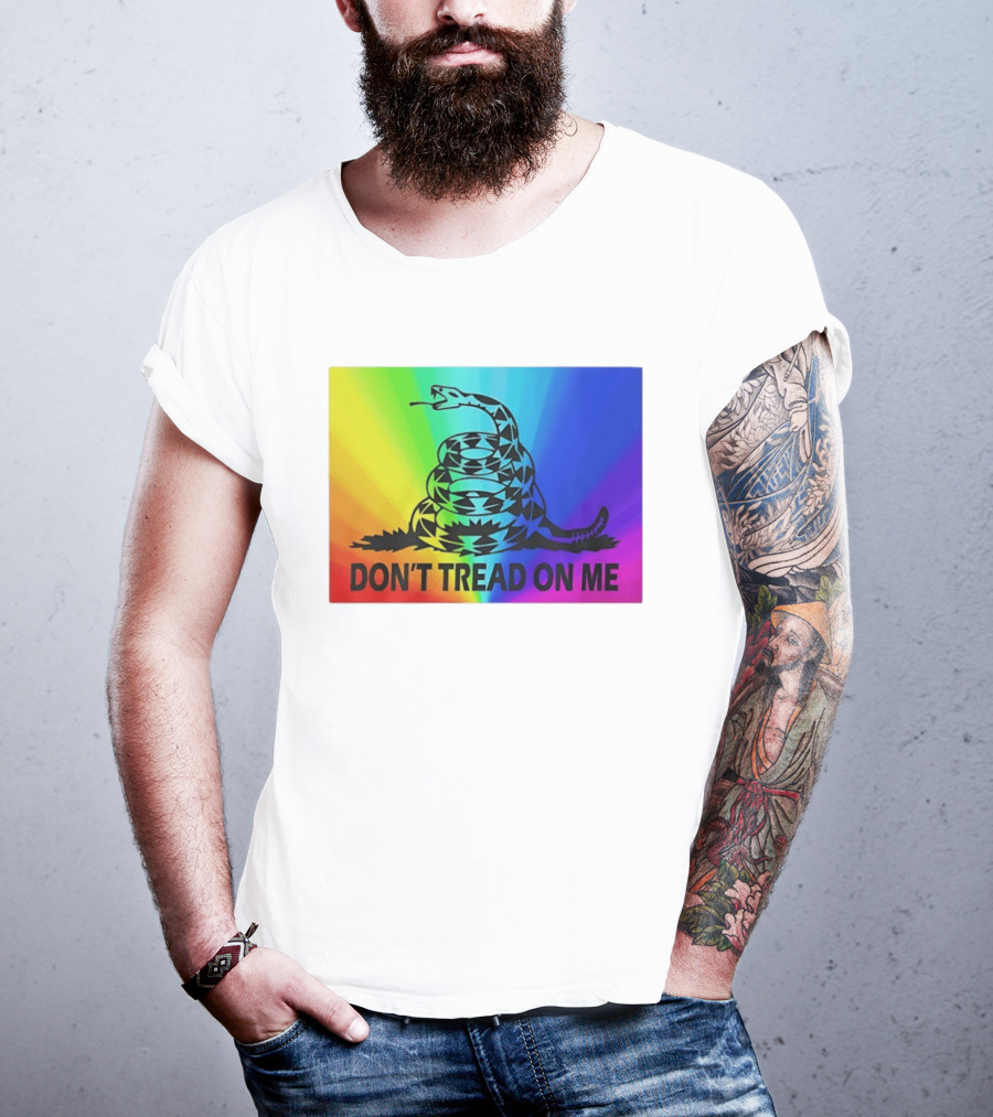 Rainbow Don't Tread On Me Snake T-Shirt