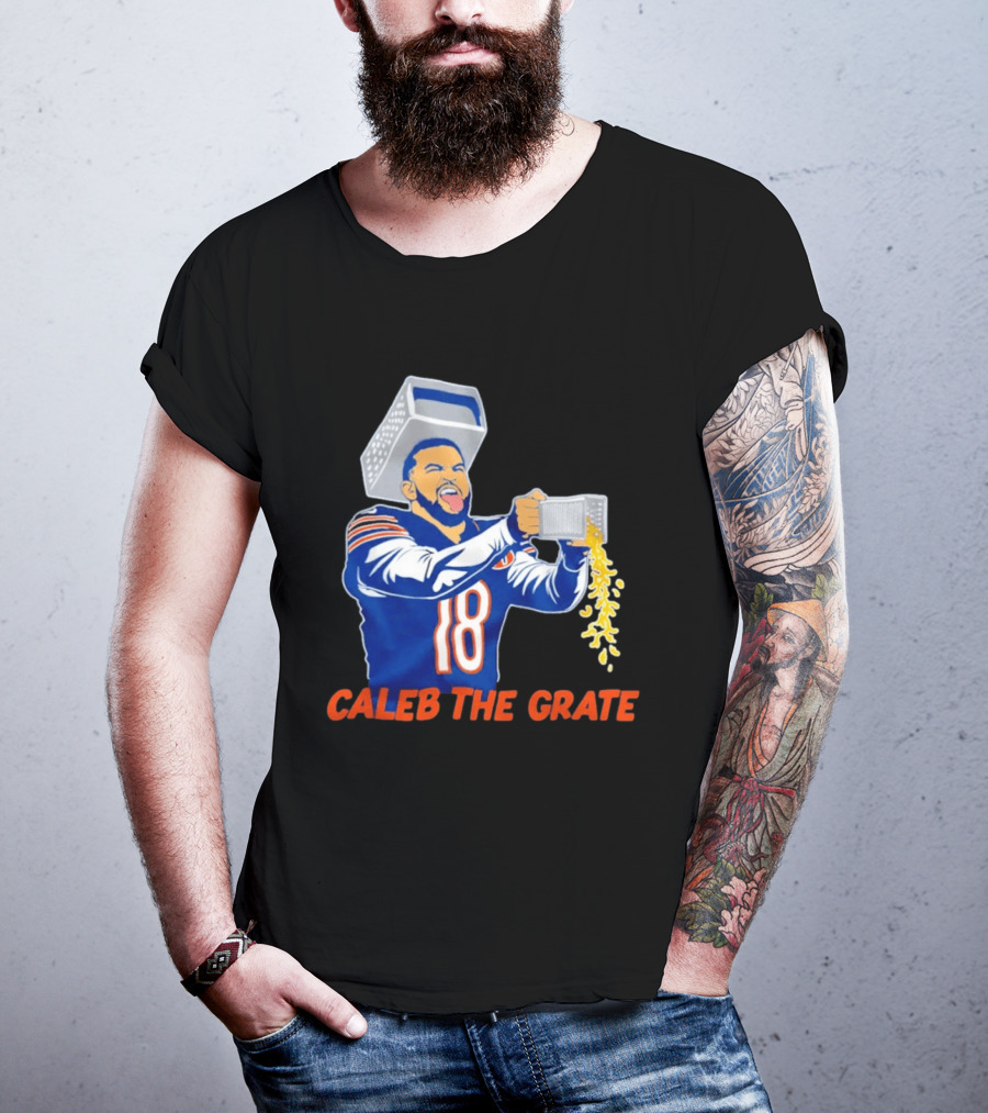 Caleb Williams Cheese Grater Caleb The Grate Chicago Football 18 T-Shirt