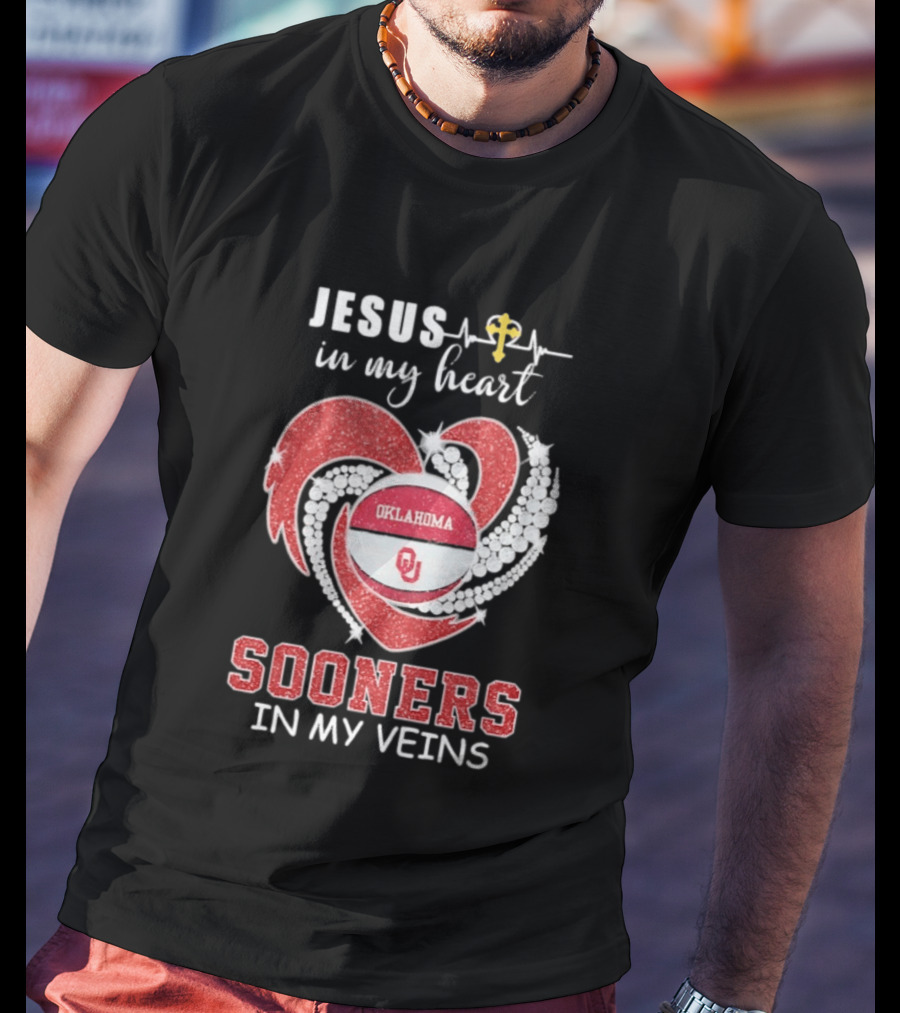 Jesus In My Heart Sooners In My Veins Oklahoma T-Shirt