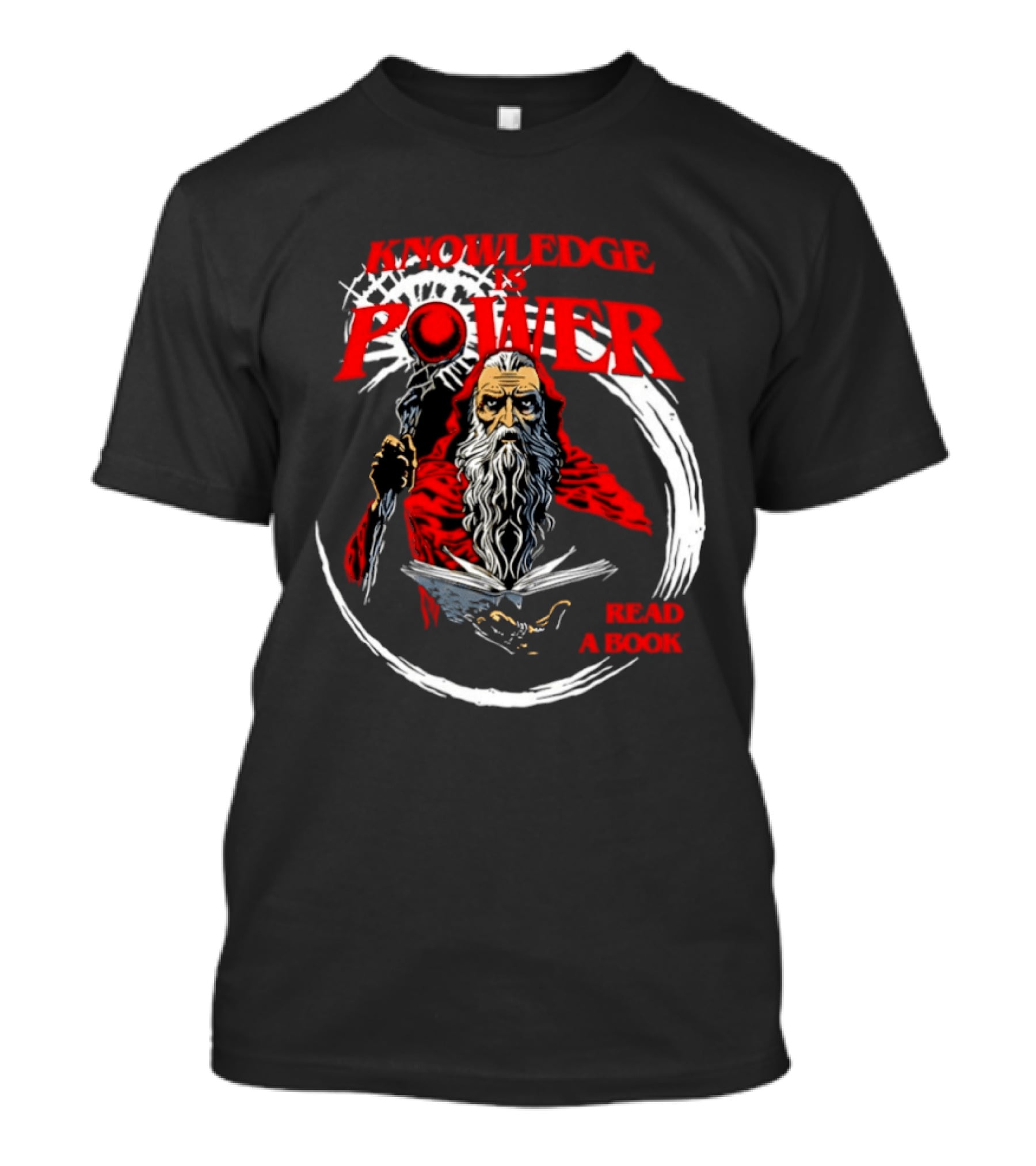 Knowledge Is Power Wizard Read A Book T-Shirt