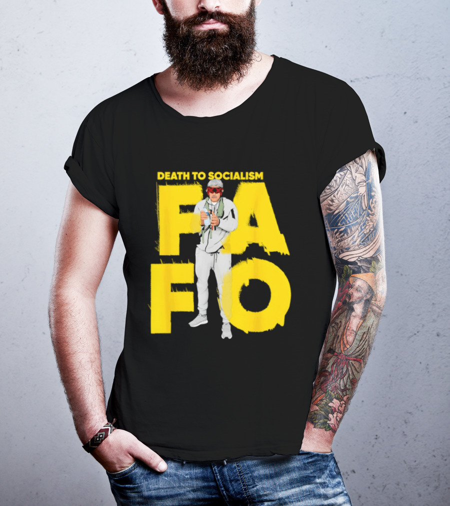 FAFO Death To Socialism Meme Sunglasses And Microphone T-Shirt