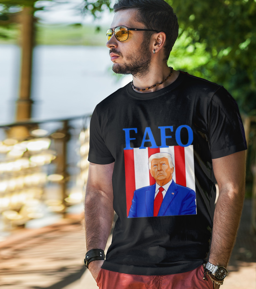 FAFO Trump USA Patriotic Bold Red White Blue T-Shirt