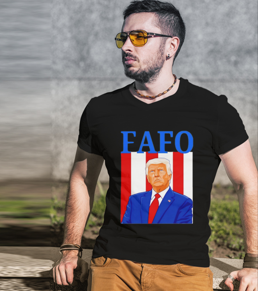 FAFO Trump USA Patriotic Bold Red White Blue T-Shirt
