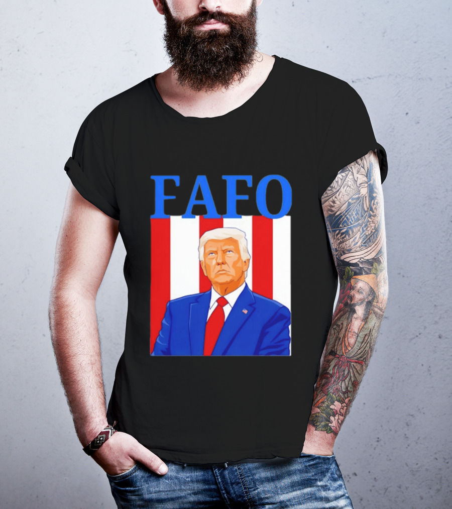 FAFO Trump USA Patriotic Bold Red White Blue T-Shirt