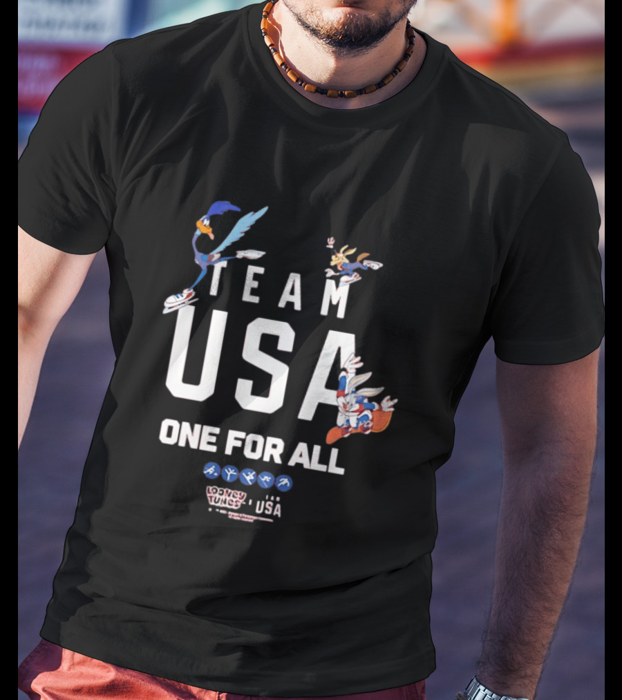 Team USA One For All Looney Tunes Bugs Bunny Road Runner Collab T-Shirt