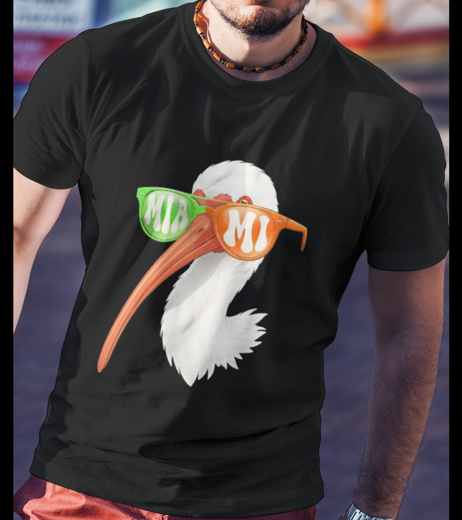 Miami White Ibis Sunglasses MIA MI T-Shirt